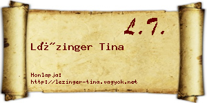 Lézinger Tina névjegykártya